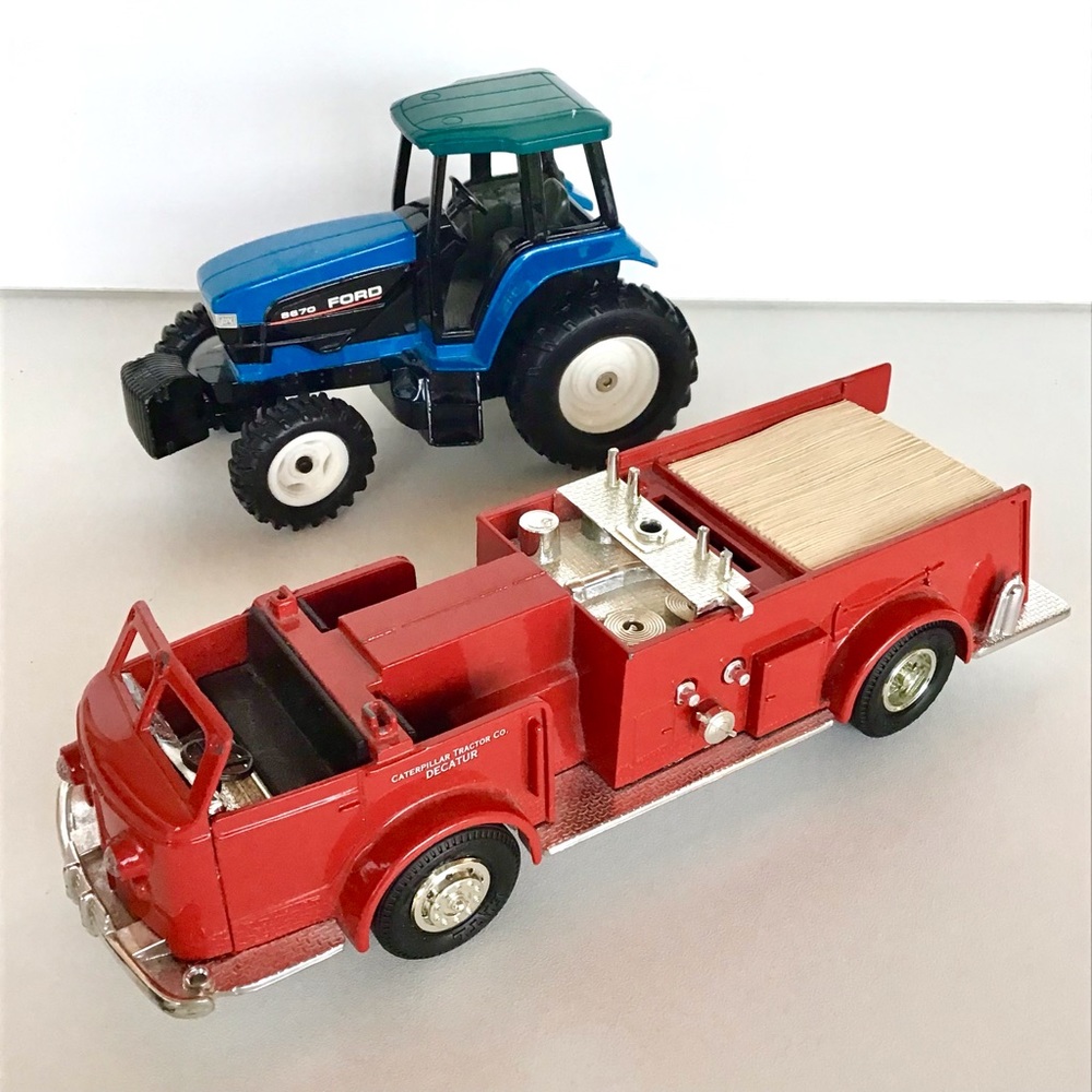 ERTL Collectables | Firetruck Coin Bank & Ford Tractor 8670 Die Cast Vehicles